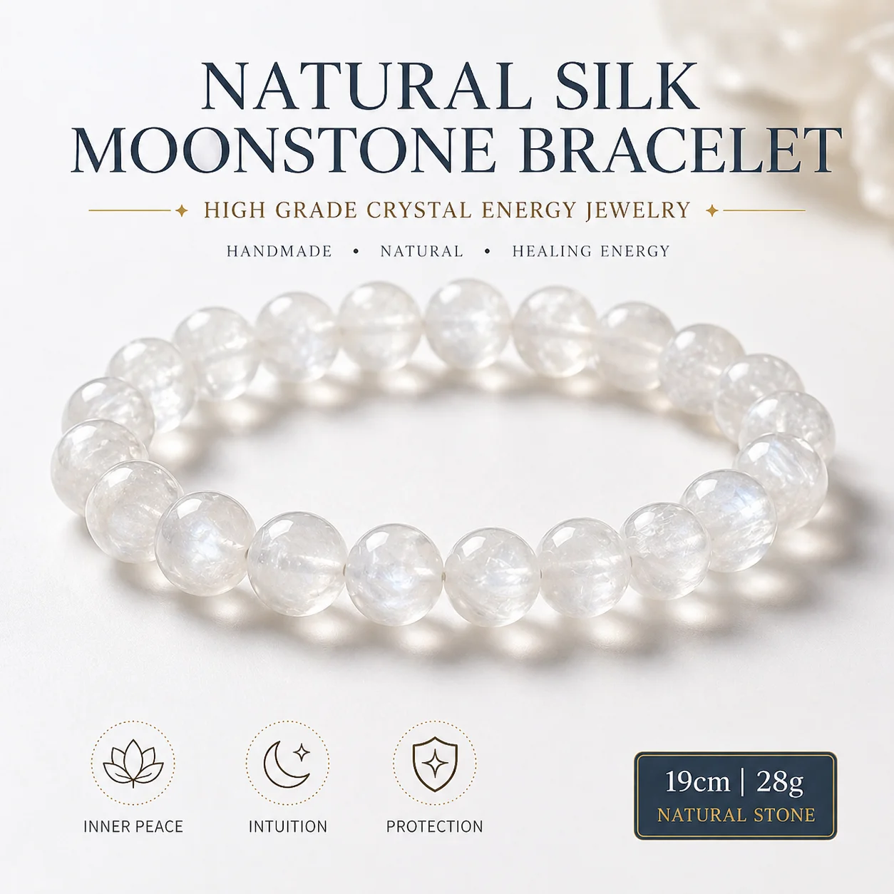 Natural Moonstone Bracelet Frost Silk Crystal Beads Energy Healing Bracelet Spiritual Meditation Jewelry Gift
Natural Moonstone Bracelet Frost Silk Crystal Beads Energy Healing Bracelet Spiritual Meditation Jewelry Gift