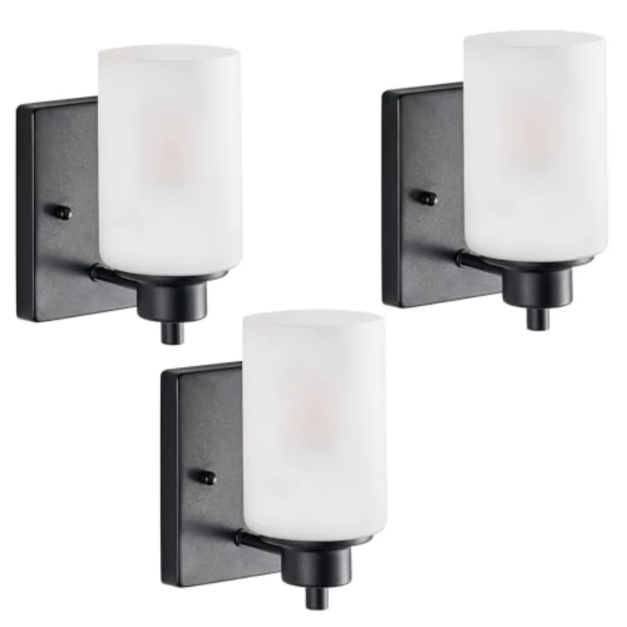 3-Pack Modern Wall Sconces Indoor Bath Vanity Light Fixture Bathroom for Living Room Porch Bedside Farmhouse Finish with White
3-Pack Modern Wall Sconces Indoor Bath Vanity Light Fixture Bathroom for Living Room Porch Bedside Farmhouse Finish with White