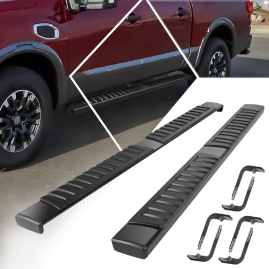 6" Black Aluminum Running Boards Side Step Nerf Bars Compatible with 04-23 Nissan Titan XD Crew Cab
6" Black Aluminum Running Boards Side Step Nerf Bars Compatible with 04-23 Nissan Titan XD Crew Cab