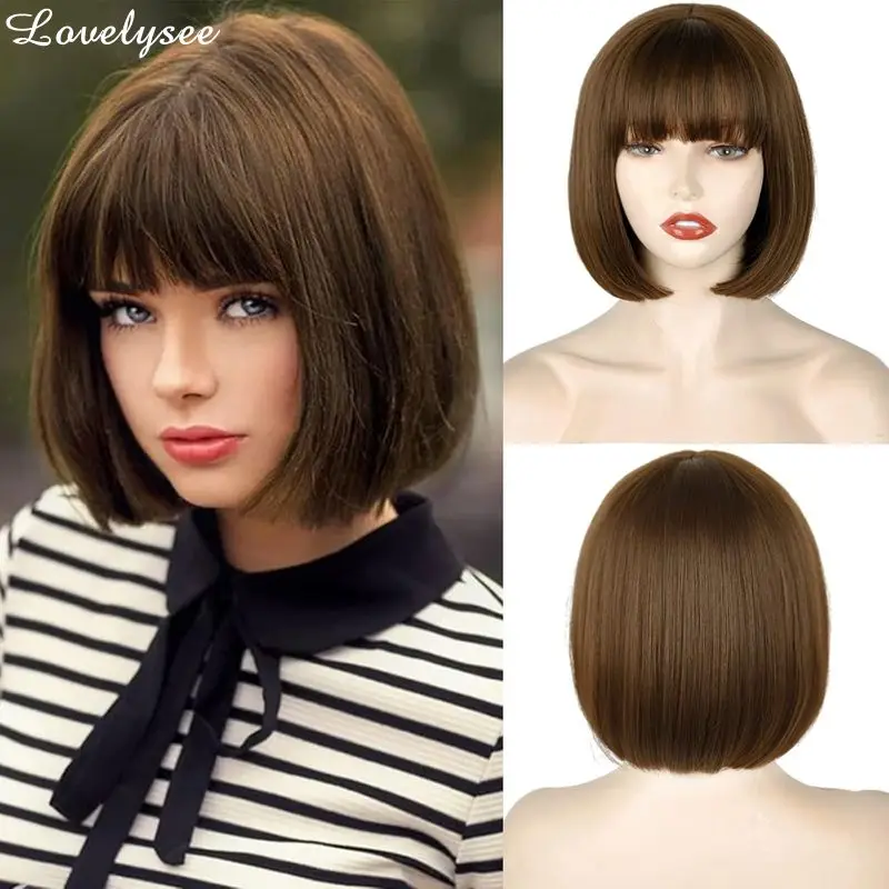 Light Brown Bob Human Hair Wigs with Bangs 200% Density Human Hair Wigs Brazilian Glueless Wear and Go Short Straight for Women
Light Brown Bob Human Hair Wigs with Bangs 200% Density Human Hair Wigs Brazilian Glueless Wear and Go Short Straight for Women