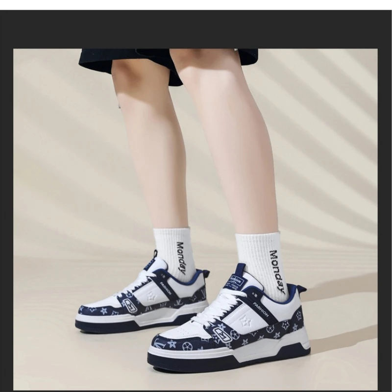 Men's White Blue Skate Shoes Thick Sole Casual Sneakers 2025 Breathable Non Slip Streetwear Sports Shoes for Daily Outdoor Comfy
Men's White Blue Skate Shoes Thick Sole Casual Sneakers 2025 Breathable Non Slip Streetwear Sports Shoes for Daily Outdoor Comfy