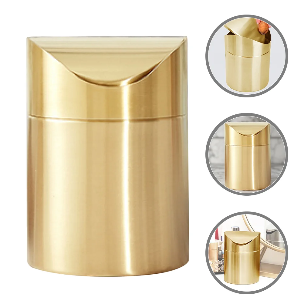 Stainless Steel Trash Can Mini Holder Small Waste Container Garbage Bin Gold Paper Basket with Lid
Stainless Steel Trash Can Mini Holder Small Waste Container Garbage Bin Gold Paper Basket with Lid