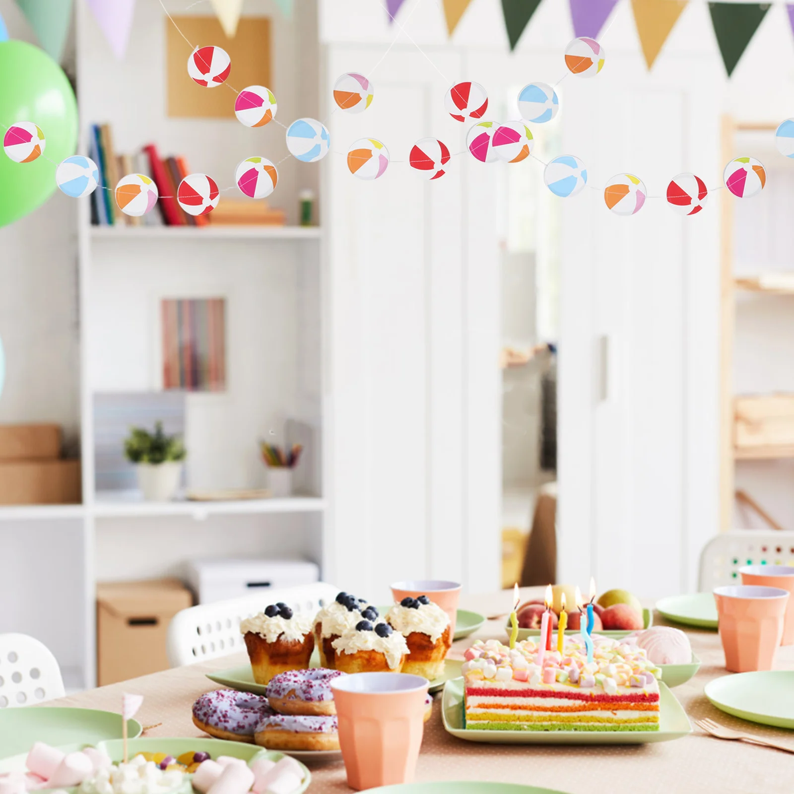 4Pcs Party Decorations Summer Volleyball Hanging Garland for Pool Beach Birthday Hawaiian Theme Decor Sports Ball Bunting
4Pcs Party Decorations Summer Volleyball Hanging Garland for Pool Beach Birthday Hawaiian Theme Decor Sports Ball Bunting