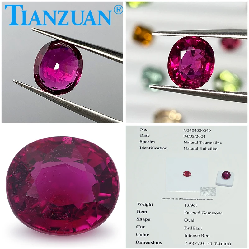 Natural Tourmaline Rubellite Intense Red Color Oval Shape Brilliant Cut Loose Gem Stone with GRC Certified
Natural Tourmaline Rubellite Intense Red Color Oval Shape Brilliant Cut Loose Gem Stone with GRC Certified