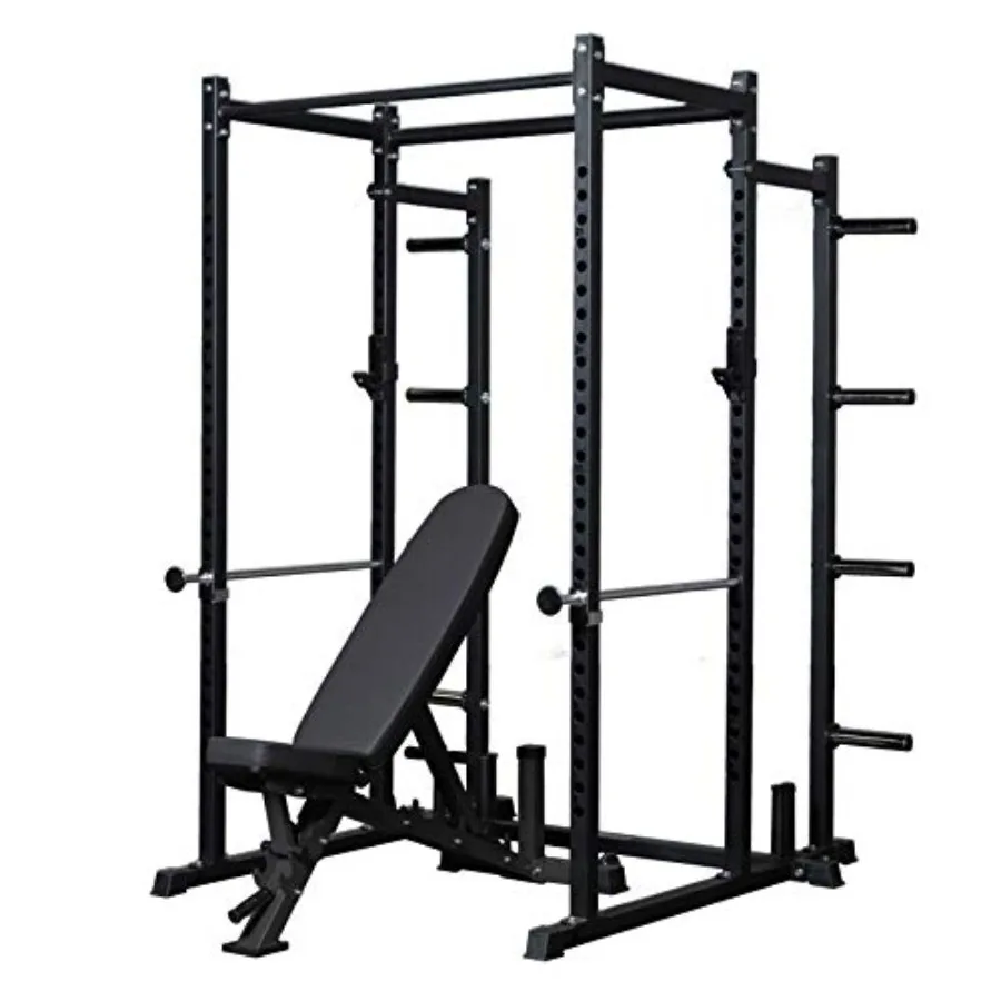 Home gym power rack for strength training: steel construction, black finish, 700 lb capacity, adjustable J-cups, extended safet
Home gym power rack for strength training: steel construction, black finish, 700 lb capacity, adjustable J-cups, extended safet