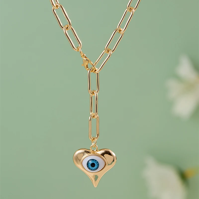 Fashionable Exaggeration Y-Shaped Pendant Necklace with Heart Devil's Eye Zircon - Vacation Party Anniversary Jewelry Accessory
Fashionable Exaggeration Y-Shaped Pendant Necklace with Heart Devil's Eye Zircon - Vacation Party Anniversary Jewelry Accessory