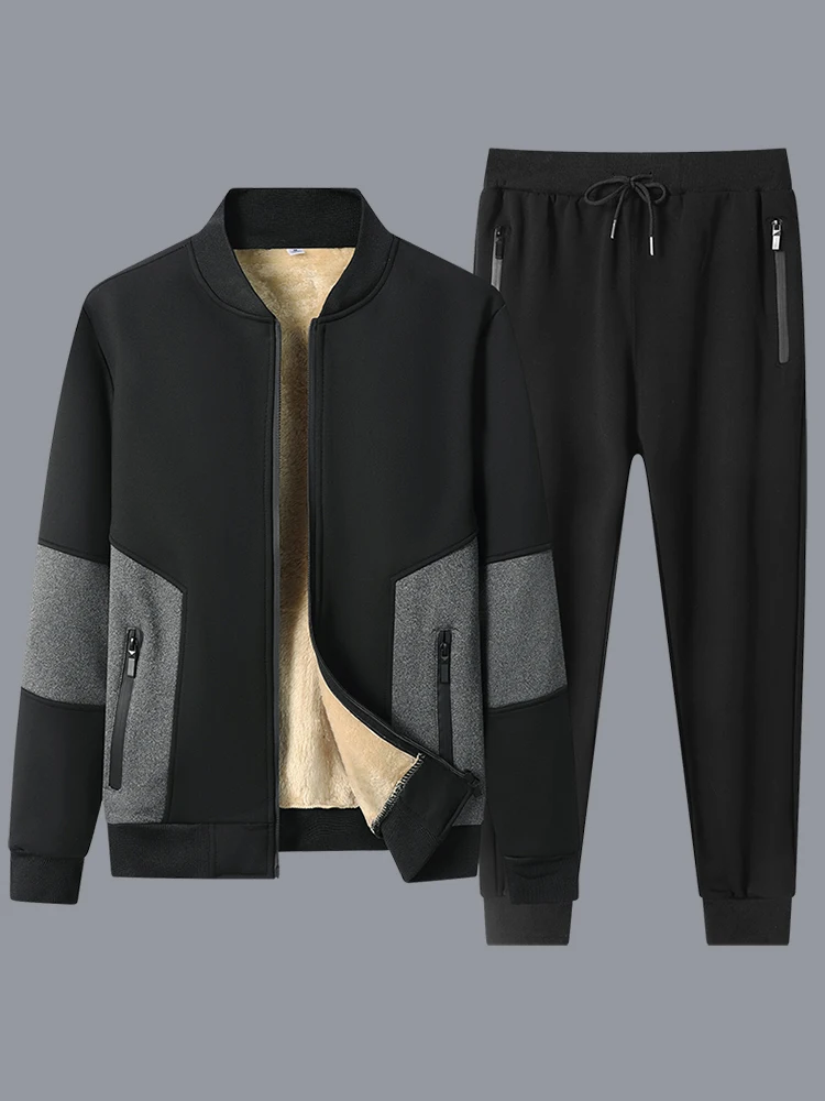Sports Suit Men's Solid Color Black Gray Splicing Autumn Winter Fleece-Lined Warm Cardigan Fashionable All-Matching Casual Pants
Sports Suit Men's Solid Color Black Gray Splicing Autumn Winter Fleece-Lined Warm Cardigan Fashionable All-Matching Casual Pants