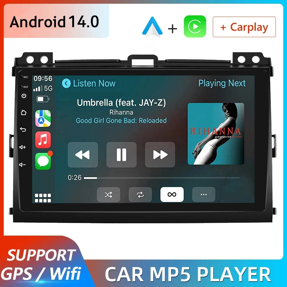 Для Toyota Land Cruiser Prado 120 LC120 Android 14 авто мультимедийный плеер авторадио Carplay GPS-навигация 9 "автомобильный радиоприемник
Для Toyota Land Cruiser Prado 120 LC120 Android 14 авто мультимедийный плеер авторадио Carplay GPS-навигация 9 "автомобильный радиоприемник