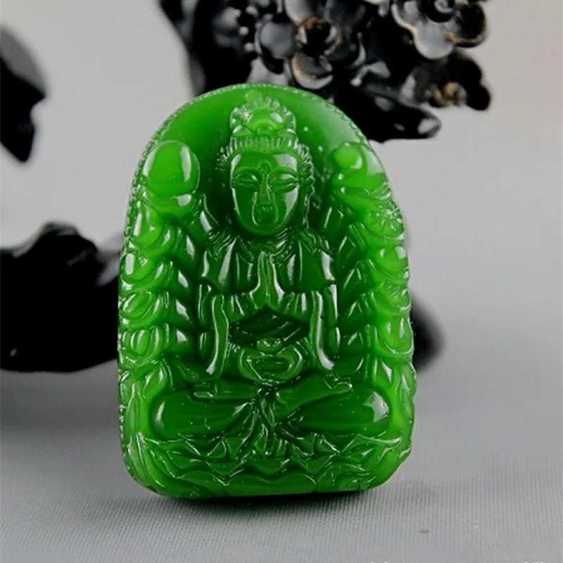 Natural Jasper Hand Carved Avalokitesvara Pendant Fashion Boutique Jewelry Men's and Women's Emerald Green Necklace
Natural Jasper Hand Carved Avalokitesvara Pendant Fashion Boutique Jewelry Men's and Women's Emerald Green Necklace