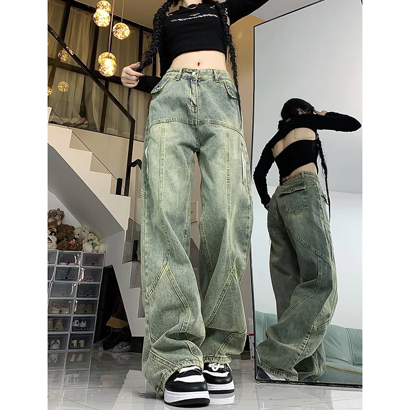 WCFCX STUDIO Loose Retro Washed Jeans Streetwear Women Zipper Baggy Pants Korean Style Straight Pants Wide Leg Jeans
WCFCX STUDIO Loose Retro Washed Jeans Streetwear Women Zipper Baggy Pants Korean Style Straight Pants Wide Leg Jeans