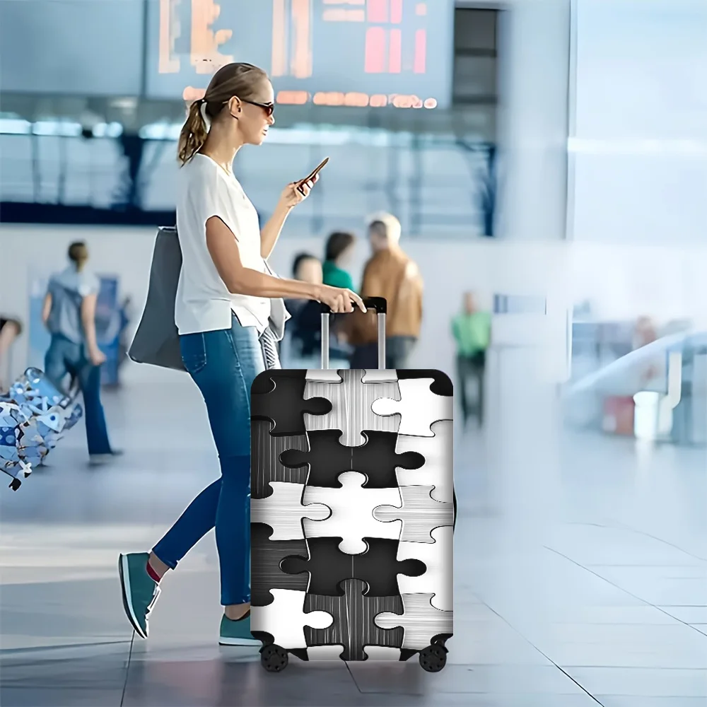 1-piece abstract-patchwork luggage cover for luggage sizes 18-32 inches; features a dustproof elastic travel accessory to eff
1-piece abstract-patchwork luggage cover for luggage sizes 18-32 inches; features a dustproof elastic travel accessory to eff