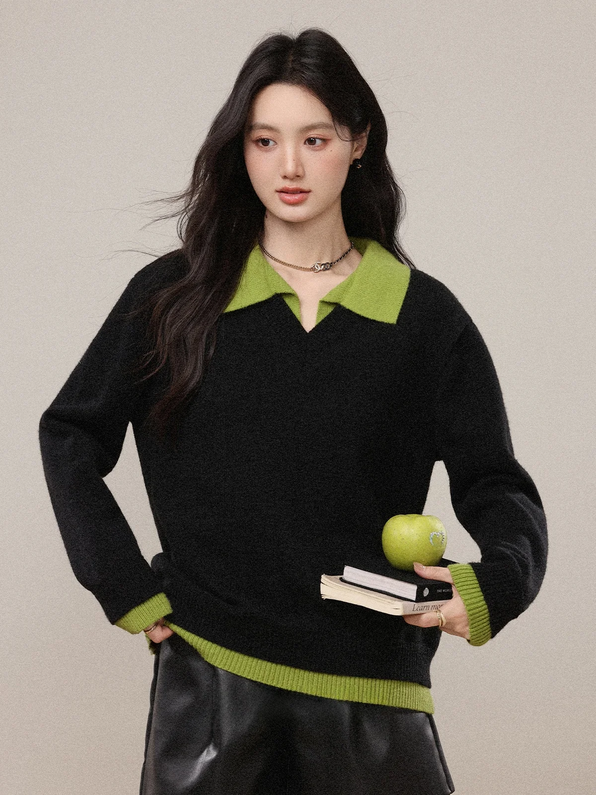 Свободный женский вязаный свитер с эффектом двухслойности, в стиле колор-блок, зимний, с длинными рукавами, повседневный, модный, для работы, трикотаж
Свободный женский вязаный свитер с эффектом двухслойности, в стиле колор-блок, зимний, с длинными рукавами, повседневный, модный, для работы, трикотаж