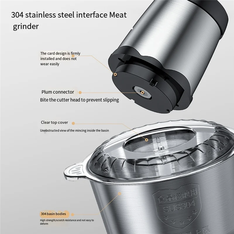 ABWZ-2L Electric Meat Grinder Machine 110V Meat Mincer Blender For Kitchen Food Processor Crusher Mixer
ABWZ-2L Electric Meat Grinder Machine 110V Meat Mincer Blender For Kitchen Food Processor Crusher Mixer