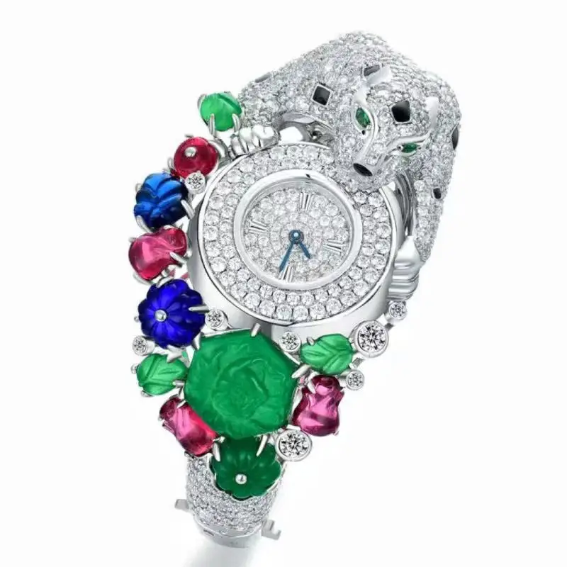 ZOCA Colorful 925 Sterling Silver Animal Zirconia Gemstone Fancy Color Watch Bangle For Women Party Wear Jewelry
ZOCA Colorful 925 Sterling Silver Animal Zirconia Gemstone Fancy Color Watch Bangle For Women Party Wear Jewelry