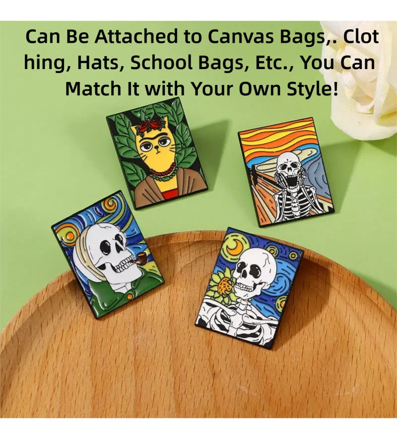 Heye Horror Skull Halloween Creative Oil Painting Cat Costume Backpack Hat Tie Bag Accessories Badge Brooch Pin Gift 4-Piece Set
Heye Horror Skull Halloween Creative Oil Painting Cat Costume Backpack Hat Tie Bag Accessories Badge Brooch Pin Gift 4-Piece Set