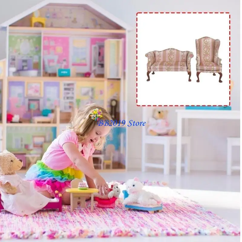 Q0KB Elegant Floral Upholstered Doll Furniture Armchair 1/6 Doll House Sofa Model
Q0KB Elegant Floral Upholstered Doll Furniture Armchair 1/6 Doll House Sofa Model
