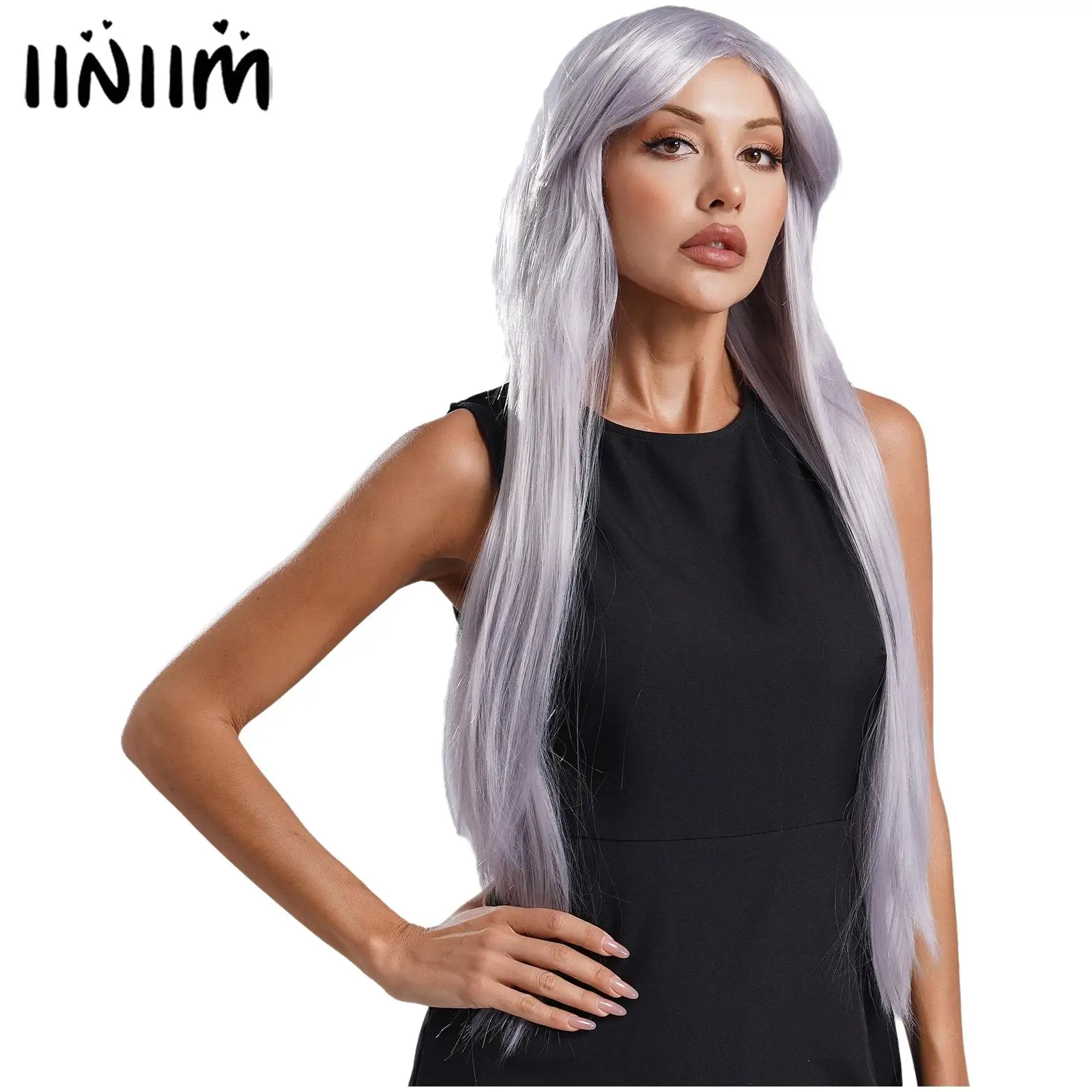 Womens Cosplay Party Long Straight Hair Wig Side Parting with Bangs Synthetic Hair Wig for Halloween Comic Con Stage Headwear
Womens Cosplay Party Long Straight Hair Wig Side Parting with Bangs Synthetic Hair Wig for Halloween Comic Con Stage Headwear