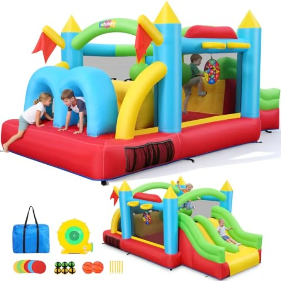 Inflatable Obstacle Course Bounce House for Big 8-12 3-6 15.3X 8.8Ft with Crawl Tunnels Double Slides Climb Jumping Punching Al
Inflatable Obstacle Course Bounce House for Big 8-12 3-6 15.3X 8.8Ft with Crawl Tunnels Double Slides Climb Jumping Punching Al