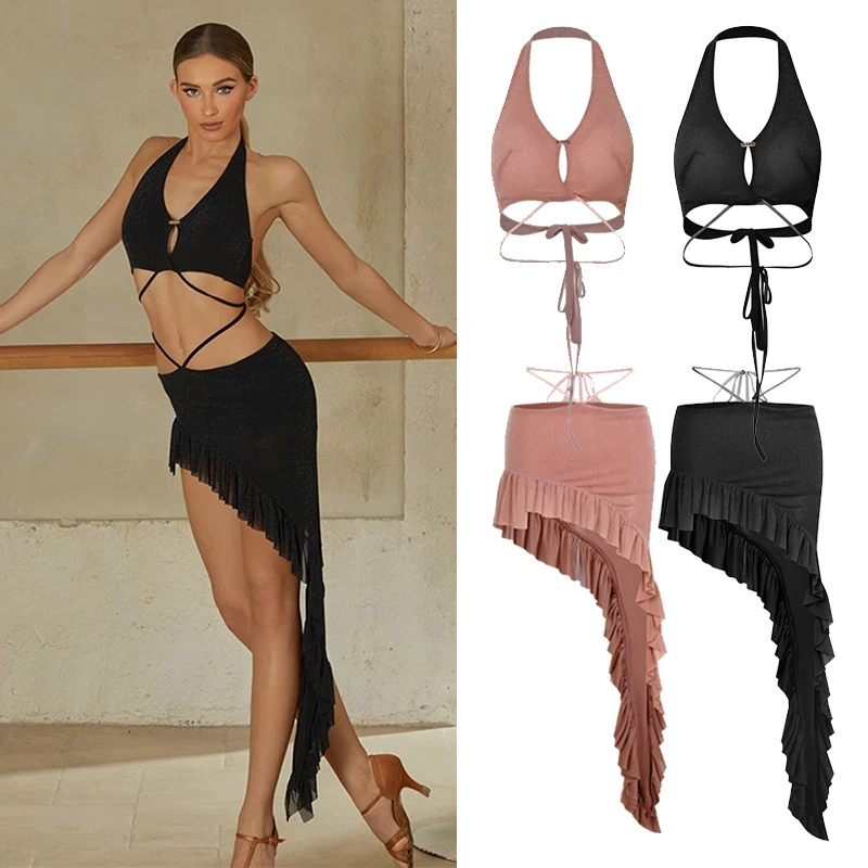 2025 ZYM Latin Dance Clothes Women Practice Clothing Summer Sexy Strapless Tops Irregular Skirt Rumba Tango Dance Wear DNV23938
2025 ZYM Latin Dance Clothes Women Practice Clothing Summer Sexy Strapless Tops Irregular Skirt Rumba Tango Dance Wear DNV23938