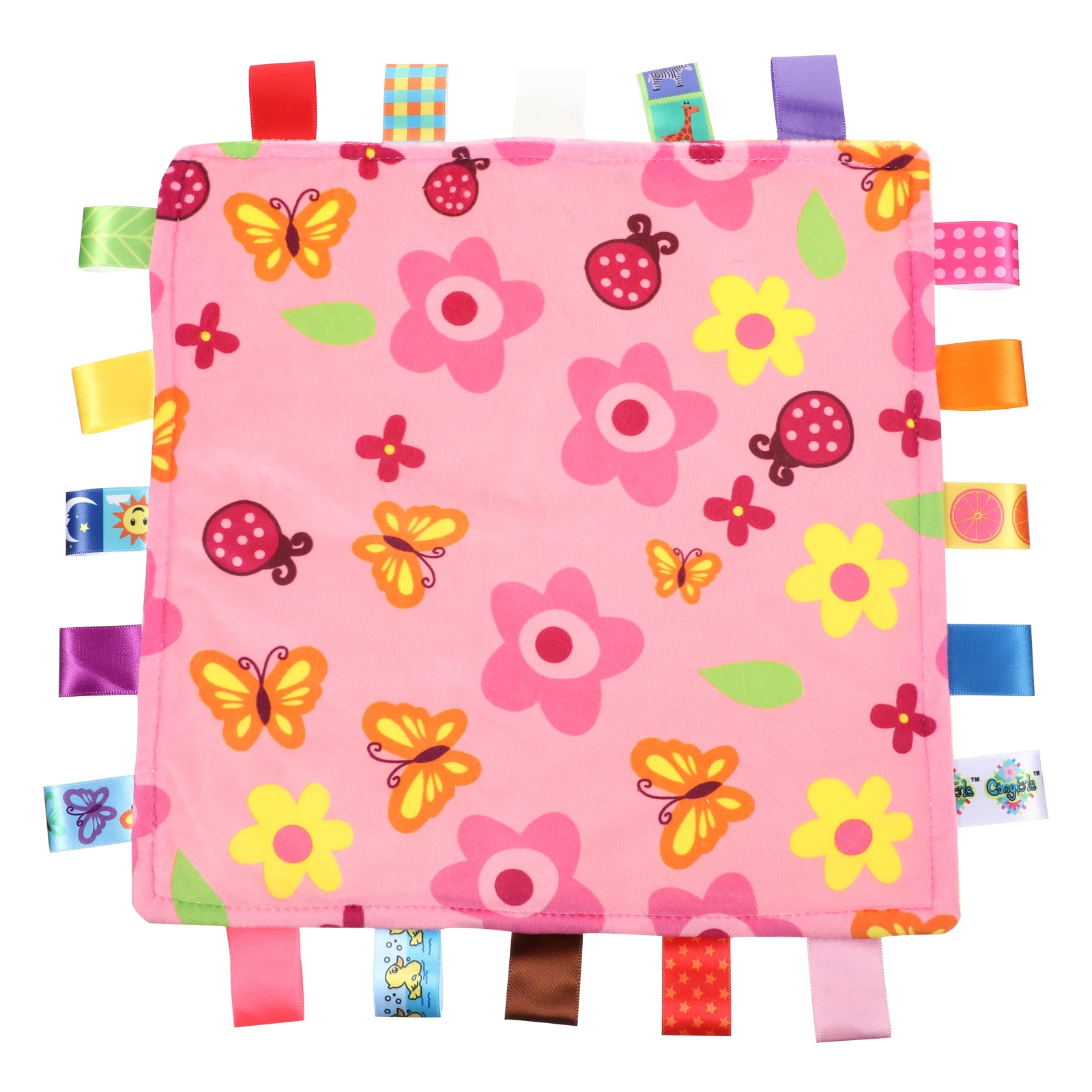 Soothing Baby Security Blankets Tag Blanket for Newborn Sensory Touch Lovey Soft Material Colorful Satin Ribbon Tags
Soothing Baby Security Blankets Tag Blanket for Newborn Sensory Touch Lovey Soft Material Colorful Satin Ribbon Tags