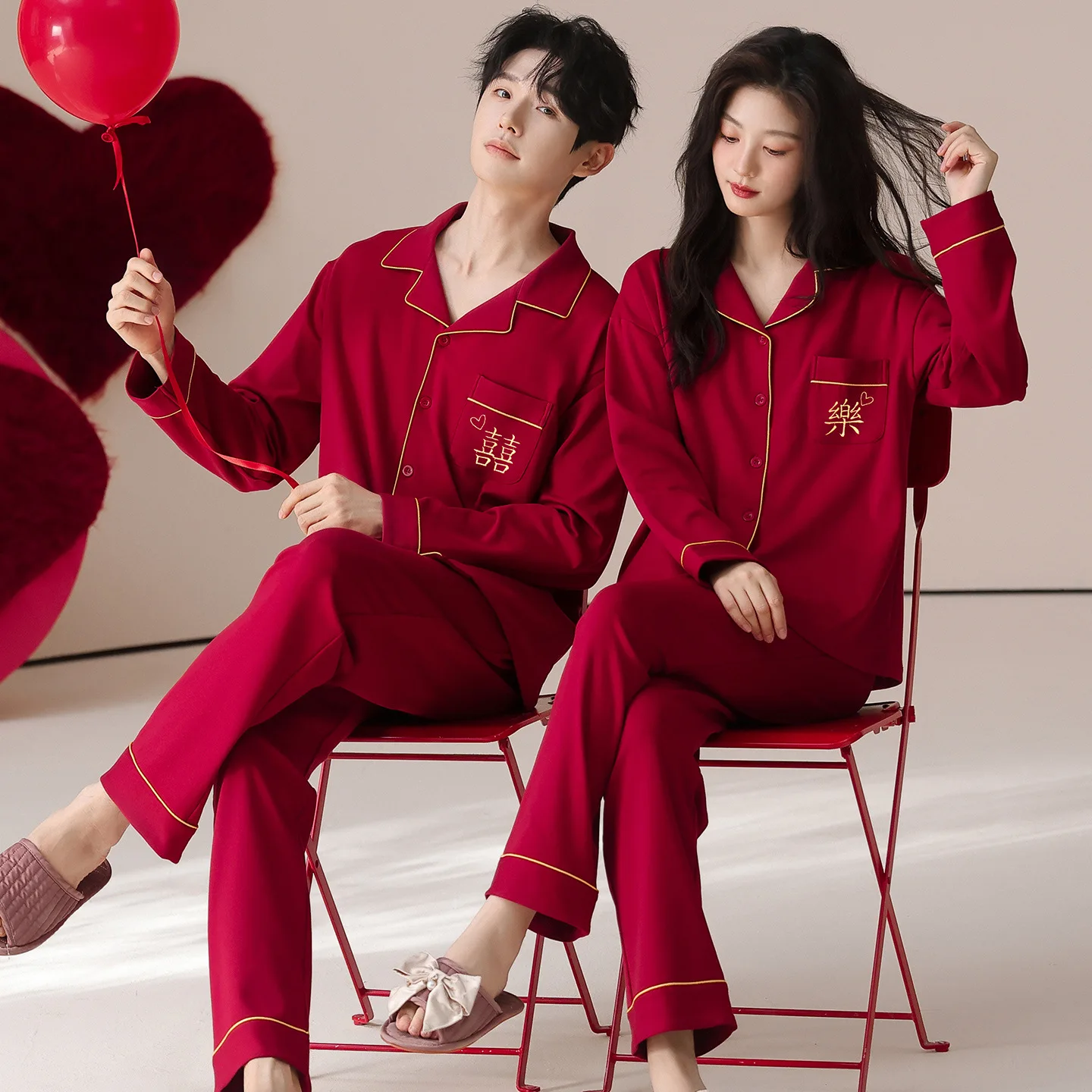 Couples Sleepwear Cotton Polyester Long Sleeve Long Pants Home Clothes Set Wedding Celebration New Year 2026 New Style
Couples Sleepwear Cotton Polyester Long Sleeve Long Pants Home Clothes Set Wedding Celebration New Year 2026 New Style