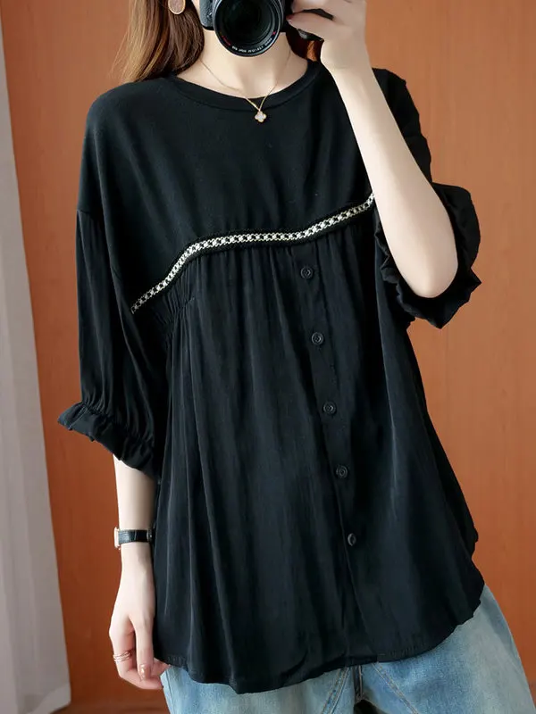 plus Size Women's Summer New Sle Chiffon Splicing Sve irt Loose Fit round Ne Slimming Effect Casual Wear Commuting S...
plus Size Women's Summer New Sle Chiffon Splicing Sve irt Loose Fit round Ne Slimming Effect Casual Wear Commuting S...