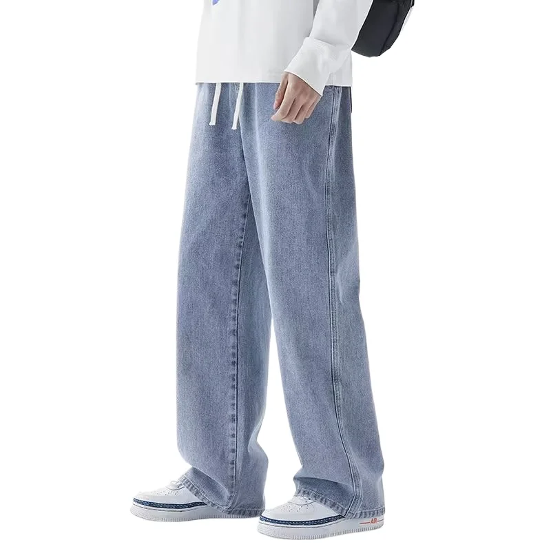 Men Cargo Jeans Dual Drawstring Elastic High Waist Straight Wide Leg Casual Pants Loose Fit Side Pocket Floor Length Trousers
Men Cargo Jeans Dual Drawstring Elastic High Waist Straight Wide Leg Casual Pants Loose Fit Side Pocket Floor Length Trousers