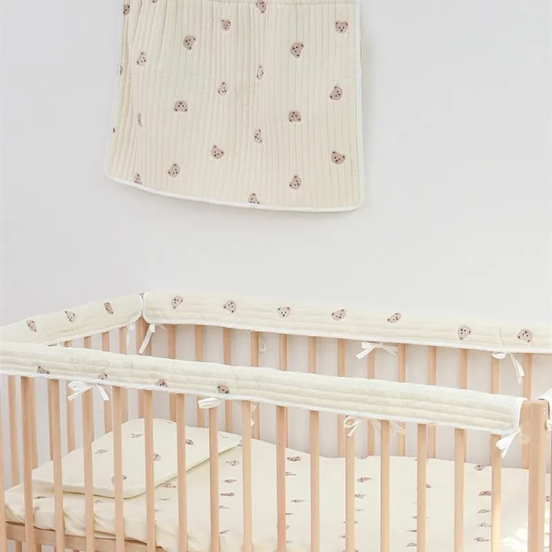 Breathable Cotton Crib Bumper - Bear Design Anti-Bite Bed Rail Wrap, Newborn Safety Edge Guard in Solid Colors, Machine Washable
Breathable Cotton Crib Bumper - Bear Design Anti-Bite Bed Rail Wrap, Newborn Safety Edge Guard in Solid Colors, Machine Washable