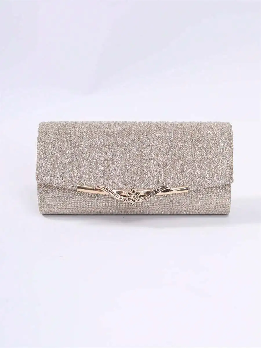 Mini Sparkly Glitter Clutch Bag With Pleated Metal Edge Flip Cover For Women Party Wedding Evening
Mini Sparkly Glitter Clutch Bag With Pleated Metal Edge Flip Cover For Women Party Wedding Evening