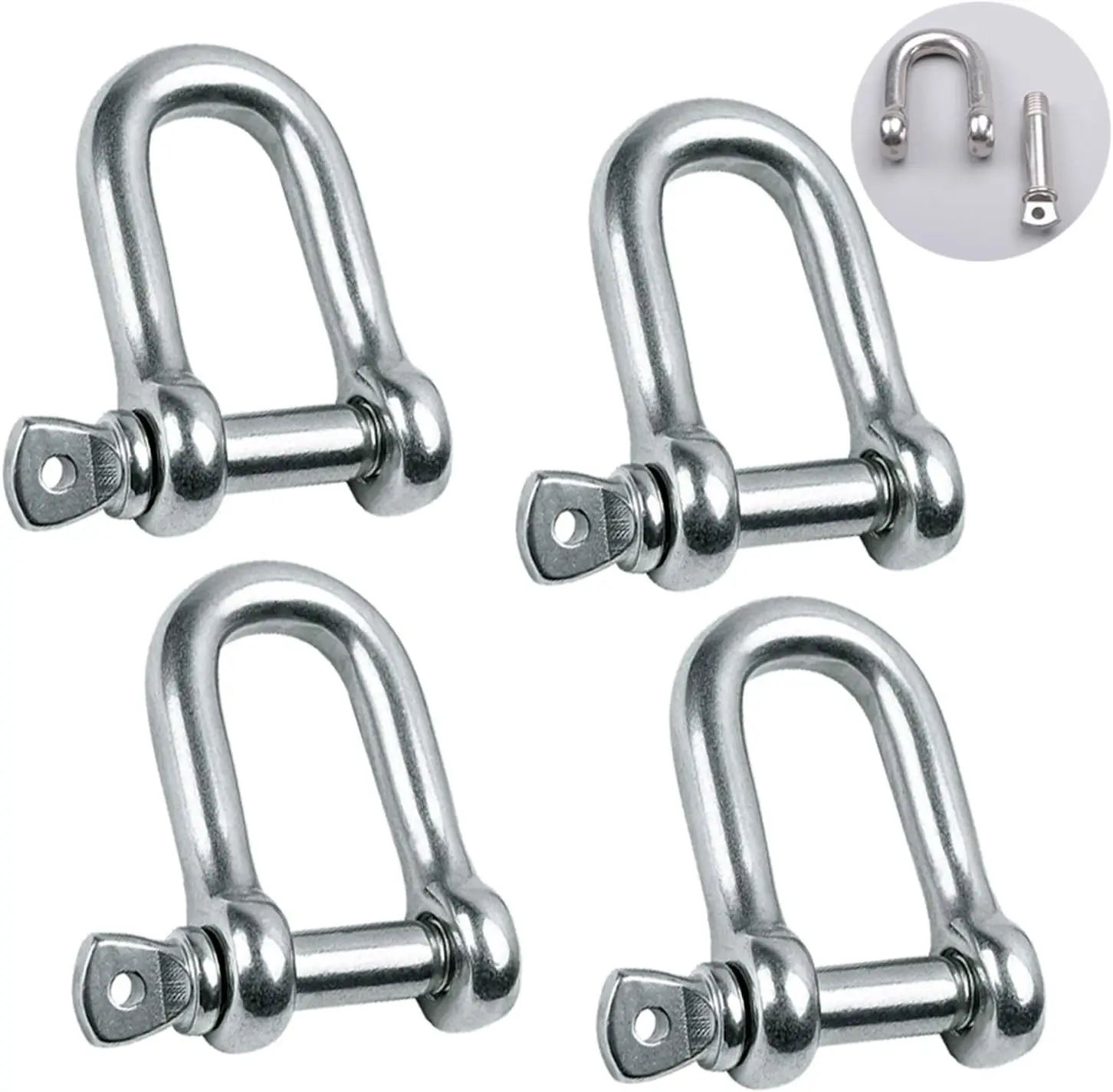 304 Stainless Steel D Shape Shackle for Chain Wire Rope Lifting Outdoor Camping Heavy Duty Construction
304 Stainless Steel D Shape Shackle for Chain Wire Rope Lifting Outdoor Camping Heavy Duty Construction