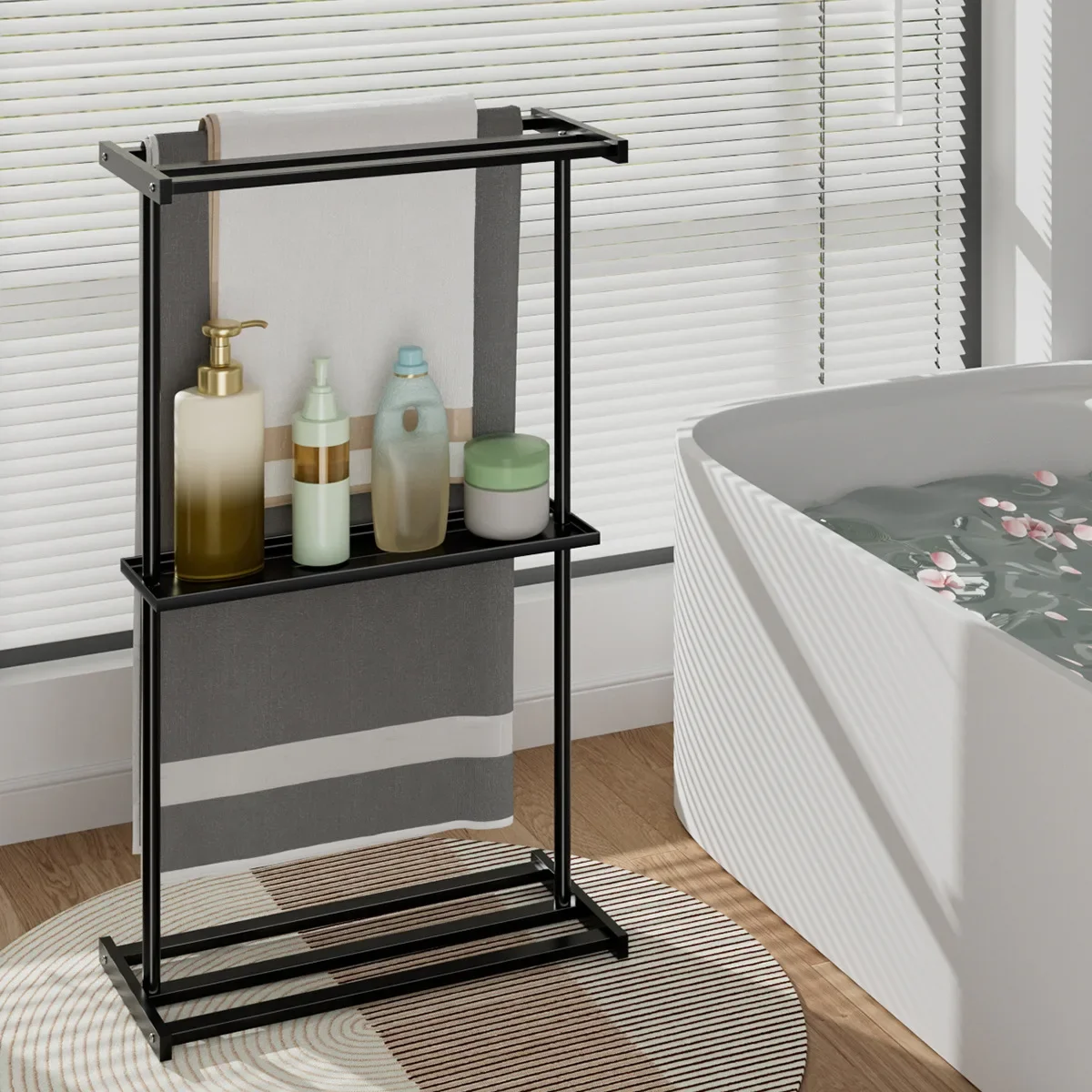 Freestanding Towel Rack Metal Towel Holder Stand For Bathroom Space-Saving Towel Drying Organizer For Bath Hand Towels Stylish
Freestanding Towel Rack Metal Towel Holder Stand For Bathroom Space-Saving Towel Drying Organizer For Bath Hand Towels Stylish