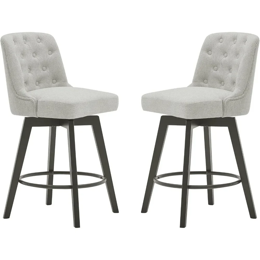 Counter Stool,26" 360 Free Swivel Upholstered Bar Stool with Back-Set of 2-Performance Fabric in Beige Gray
Counter Stool,26" 360 Free Swivel Upholstered Bar Stool with Back-Set of 2-Performance Fabric in Beige Gray