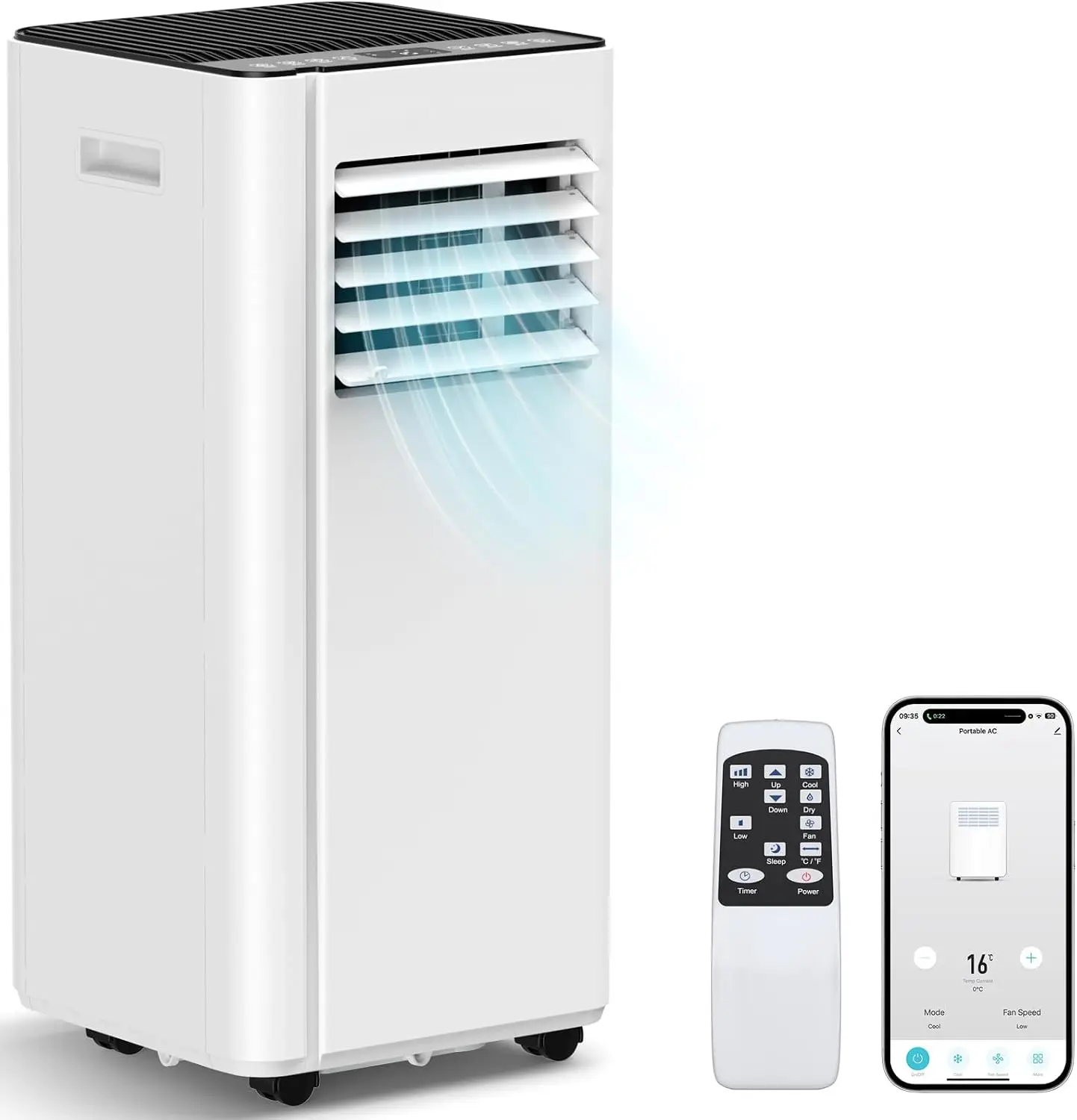 16000 BTU Portable Air Conditioners with WiFi APP, 5-in-1 Portable AC Unit for Large Room up to 750 Sq.Ft with Fast Cooling
16000 BTU Portable Air Conditioners with WiFi APP, 5-in-1 Portable AC Unit for Large Room up to 750 Sq.Ft with Fast Cooling