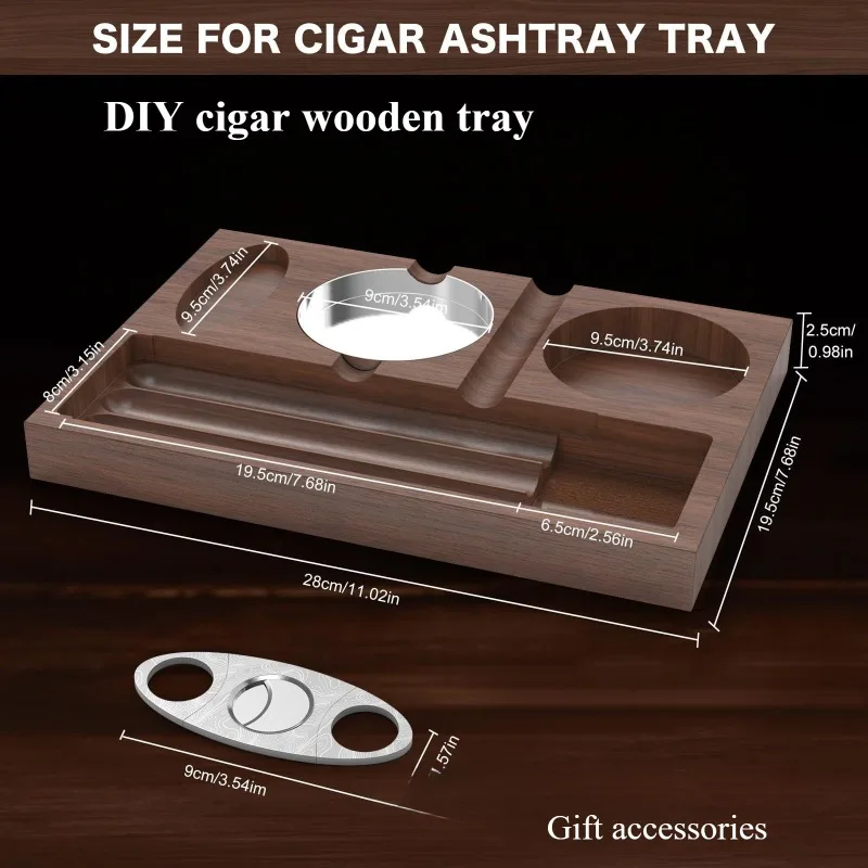 DIY Cigar Wooden Tray Cigar Pliers Ashtray Cigar Accessories Bracket Advanced Fashion Party Accessories Smoking Accessories
DIY Cigar Wooden Tray Cigar Pliers Ashtray Cigar Accessories Bracket Advanced Fashion Party Accessories Smoking Accessories
