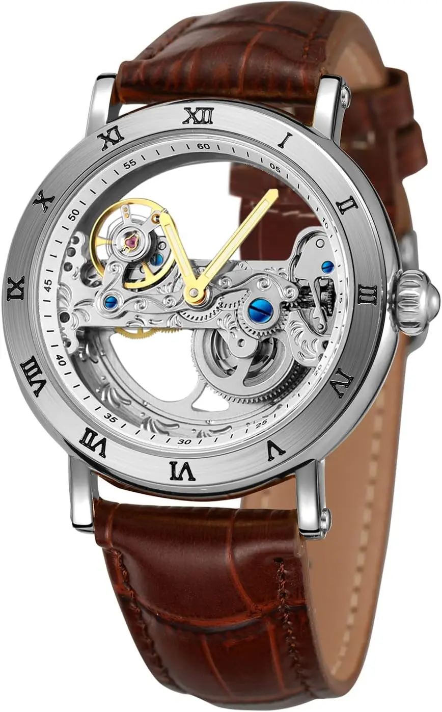 Мужские роскошные автоматические часы-скелетон с ремешком из натуральной кожи, уникальный дизайн, популярный стиль
Мужские роскошные автоматические часы-скелетон с ремешком из натуральной кожи, уникальный дизайн, популярный стиль