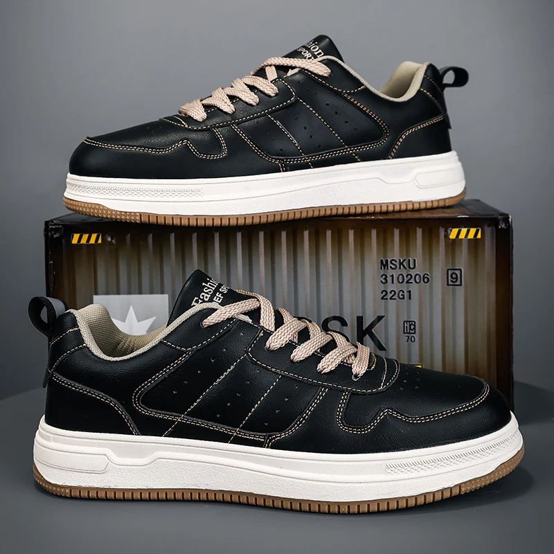 Sizes 39-47 High Quality Leather Shoes for Men Trend Casual Leisure Sneakers Men Vulcanized Shoe Durable Thick Sole Sports Shoes
Sizes 39-47 High Quality Leather Shoes for Men Trend Casual Leisure Sneakers Men Vulcanized Shoe Durable Thick Sole Sports Shoes