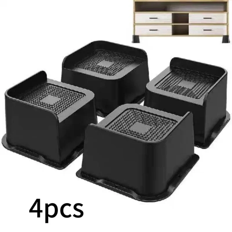 4 pcs Black Bed Leg Raisers, 4 Inch Heavy Duty Extra Large Furniture Raisers for Tables, Sofas, Chairs, Benches, Desks
4 pcs Black Bed Leg Raisers, 4 Inch Heavy Duty Extra Large Furniture Raisers for Tables, Sofas, Chairs, Benches, Desks