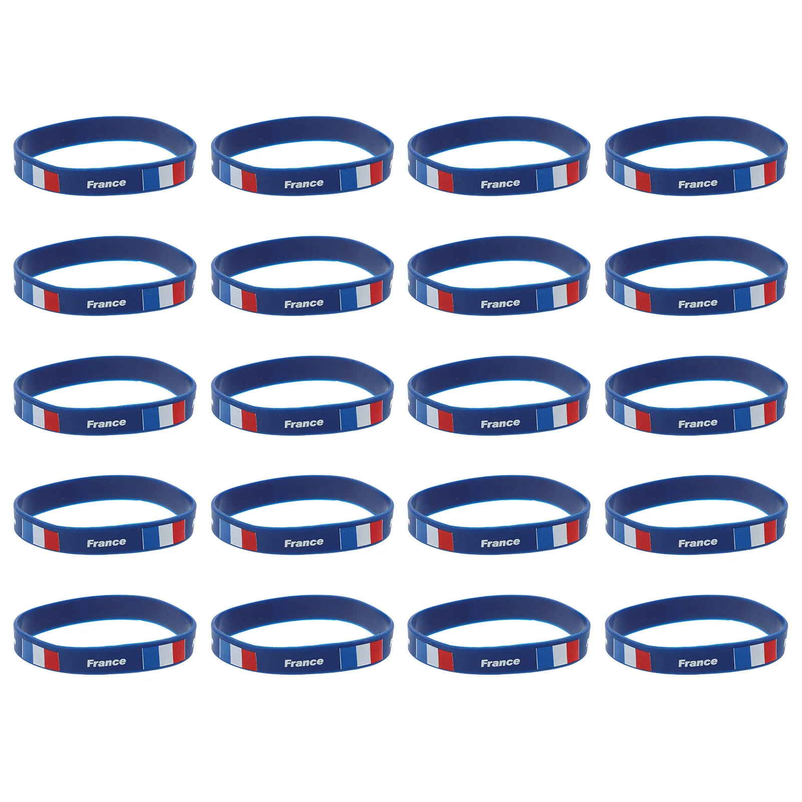 20Pcs France Silicone Wristbands National Flag Printed Sports Bracelets Soccer Football Party Favor Game Day Patriotic Sports
20Pcs France Silicone Wristbands National Flag Printed Sports Bracelets Soccer Football Party Favor Game Day Patriotic Sports