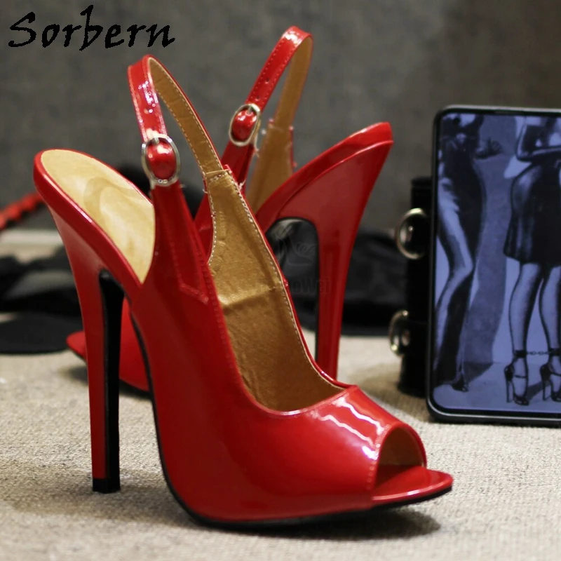 Sorbern Red Shiny Slingback Women Pump Shoes Women Stilettos Cute Open Toe Unisex Fetish Shoes Sissy Boy Party Heeled Custom
Sorbern Red Shiny Slingback Women Pump Shoes Women Stilettos Cute Open Toe Unisex Fetish Shoes Sissy Boy Party Heeled Custom