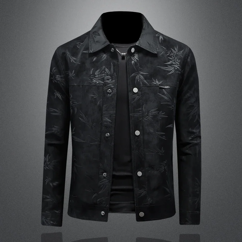 New High-quality Lapel Leather Jacket, Fashionable Printed Leather Jacket, Men's Slim Fit Leather Jacket
New High-quality Lapel Leather Jacket, Fashionable Printed Leather Jacket, Men's Slim Fit Leather Jacket