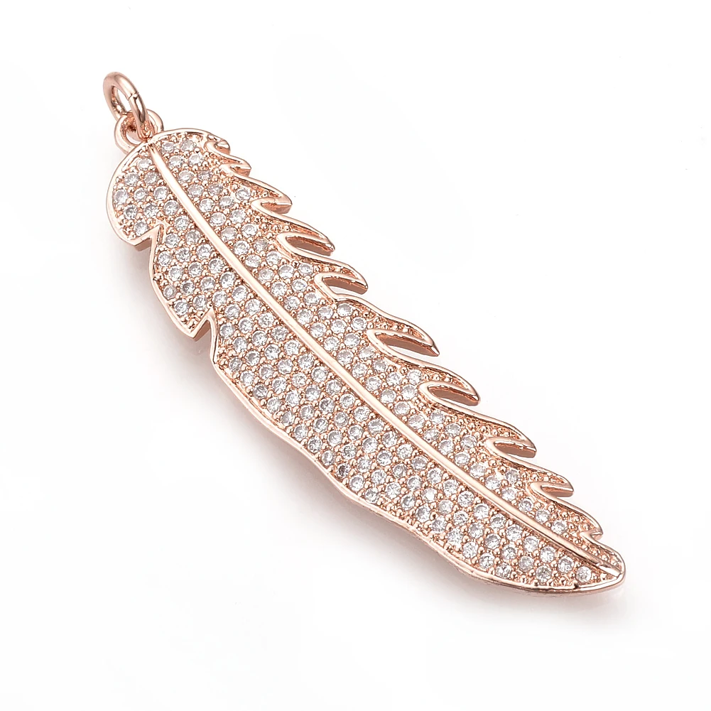 5Pcs Luxury Feather Charms for Jewelry Making High Quality Cubic Zirconia CZ Pendants Crystal Necklace Bracelet Earring Findings
5Pcs Luxury Feather Charms for Jewelry Making High Quality Cubic Zirconia CZ Pendants Crystal Necklace Bracelet Earring Findings