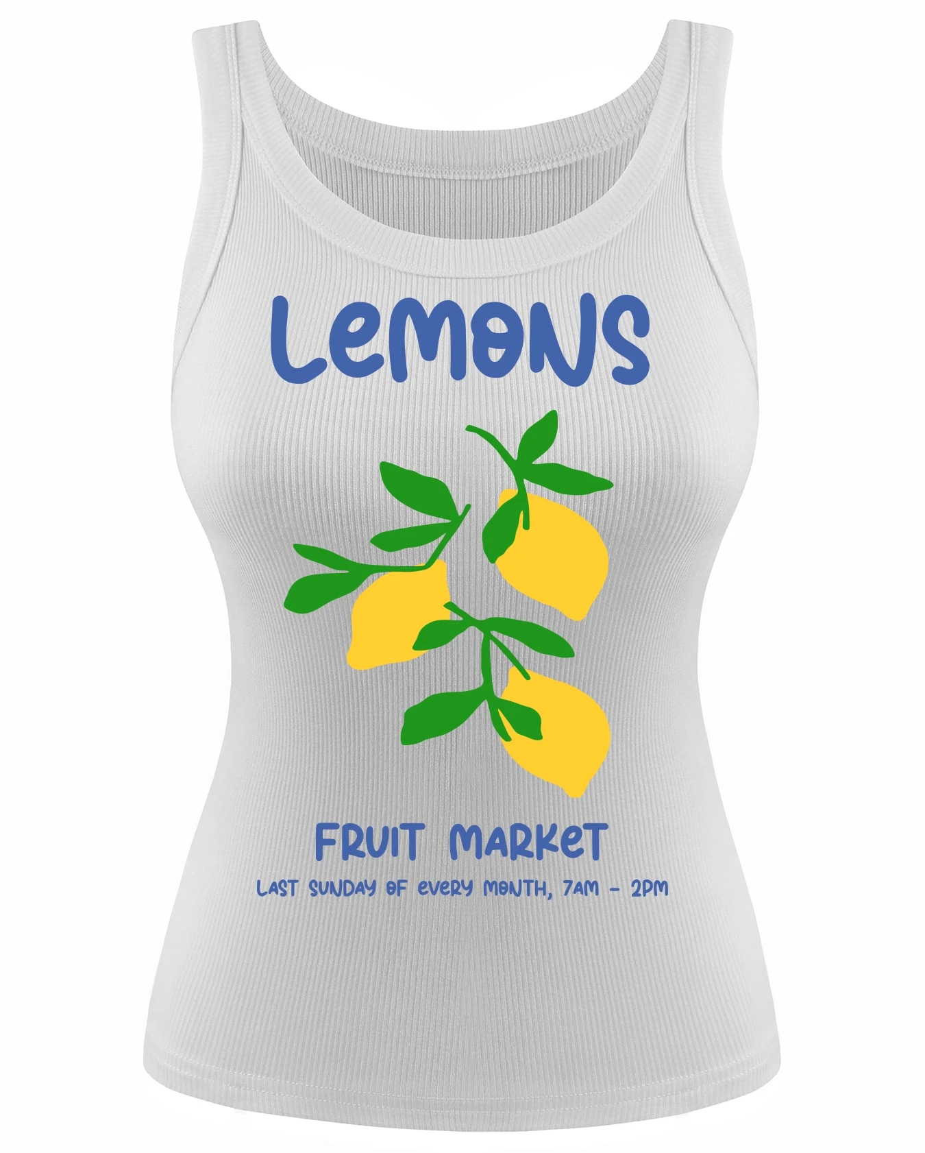 Lemons Fruit Market Creative Printing Women Threaded Vest New Sleeveless O-Neck Summer Fashion Vests Female Breathable Clothes
Lemons Fruit Market Creative Printing Women Threaded Vest New Sleeveless O-Neck Summer Fashion Vests Female Breathable Clothes