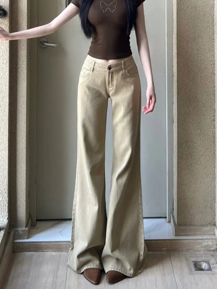 Women Loose Thin Flared Jeans 2026 Classic Female Low Waist Denim Trousers Girls Retro Fashion Khaki Straight Leg Pants
Women Loose Thin Flared Jeans 2026 Classic Female Low Waist Denim Trousers Girls Retro Fashion Khaki Straight Leg Pants