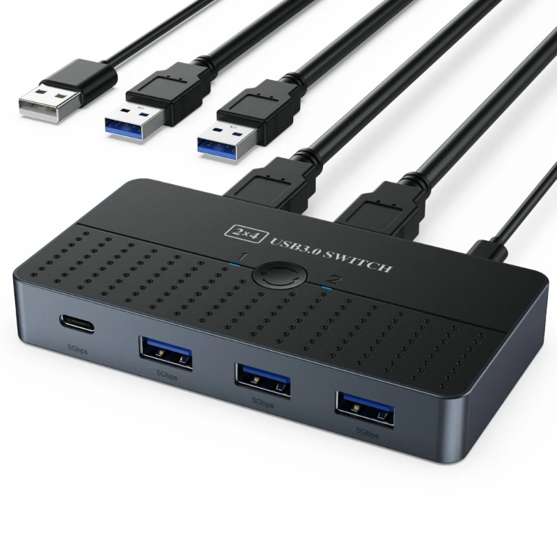 KVM-переключатель USB3.0, 2x4 клавиатуры, мышь, интерфейс совместного использования экрана, без драйвера
KVM-переключатель USB3.0, 2x4 клавиатуры, мышь, интерфейс совместного использования экрана, без драйвера