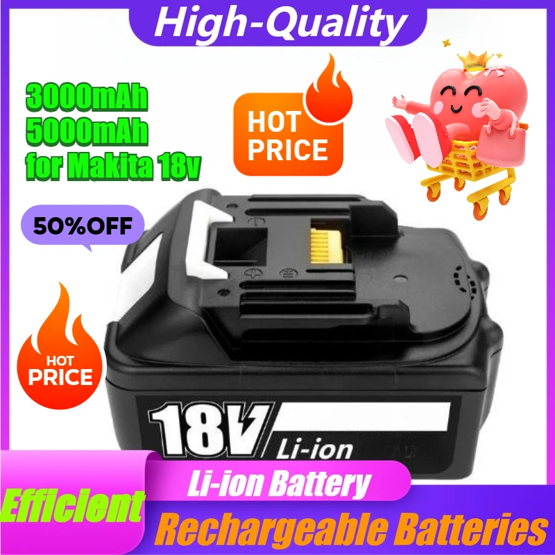 3000mAh 5000mAh for Maki Makita 18v BL1830 BL1850 Cordless Power Tool Accessories Lithium Battery Pack
3000mAh 5000mAh for Maki Makita 18v BL1830 BL1850 Cordless Power Tool Accessories Lithium Battery Pack