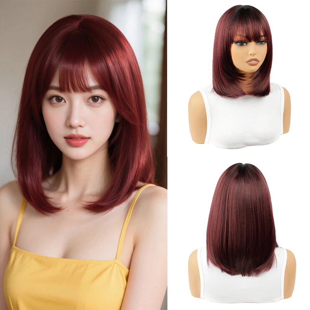 Высококачественные винно-красные синтетические короткие прямые волосы с эффектом омбре, подходят для женских повседневных вечеринок, натуральный термостойкий парик
Высококачественные винно-красные синтетические короткие прямые волосы с эффектом омбре, подходят для женских повседневных вечеринок, натуральный термостойкий парик