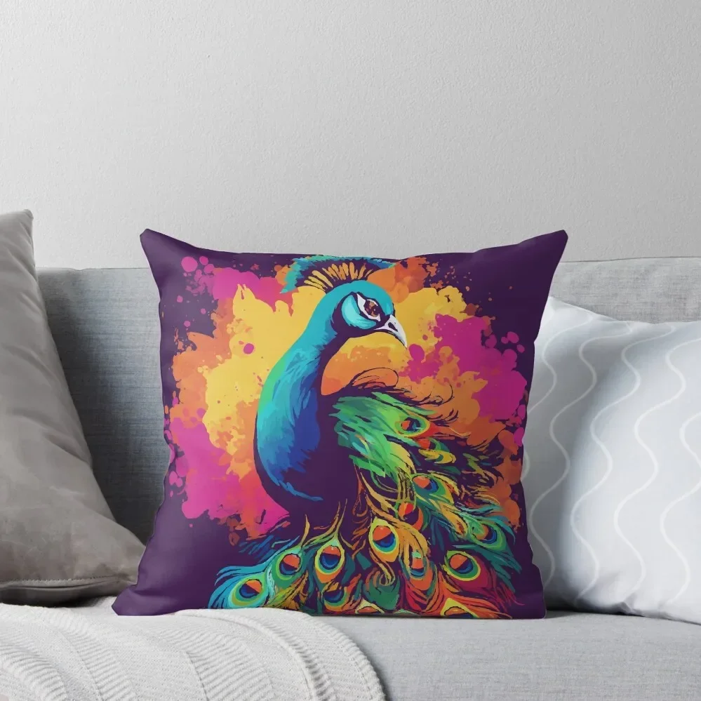 Colorful Graffiti Style Peacock Digital Painting, Beautiful Vivid Colors Peacock Throw Throw Pillow 
Colorful Graffiti Style Peacock Digital Painting, Beautiful Vivid Colors Peacock Throw Throw Pillow