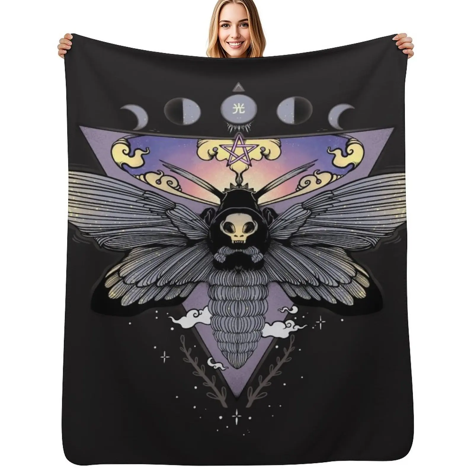 Death Head Moth Gothic Triangle Moon Phase Art Throw Blanket Sofa Quilt christmas decoration Tourist blankets ands Blankets
Death Head Moth Gothic Triangle Moon Phase Art Throw Blanket Sofa Quilt christmas decoration Tourist blankets ands Blankets