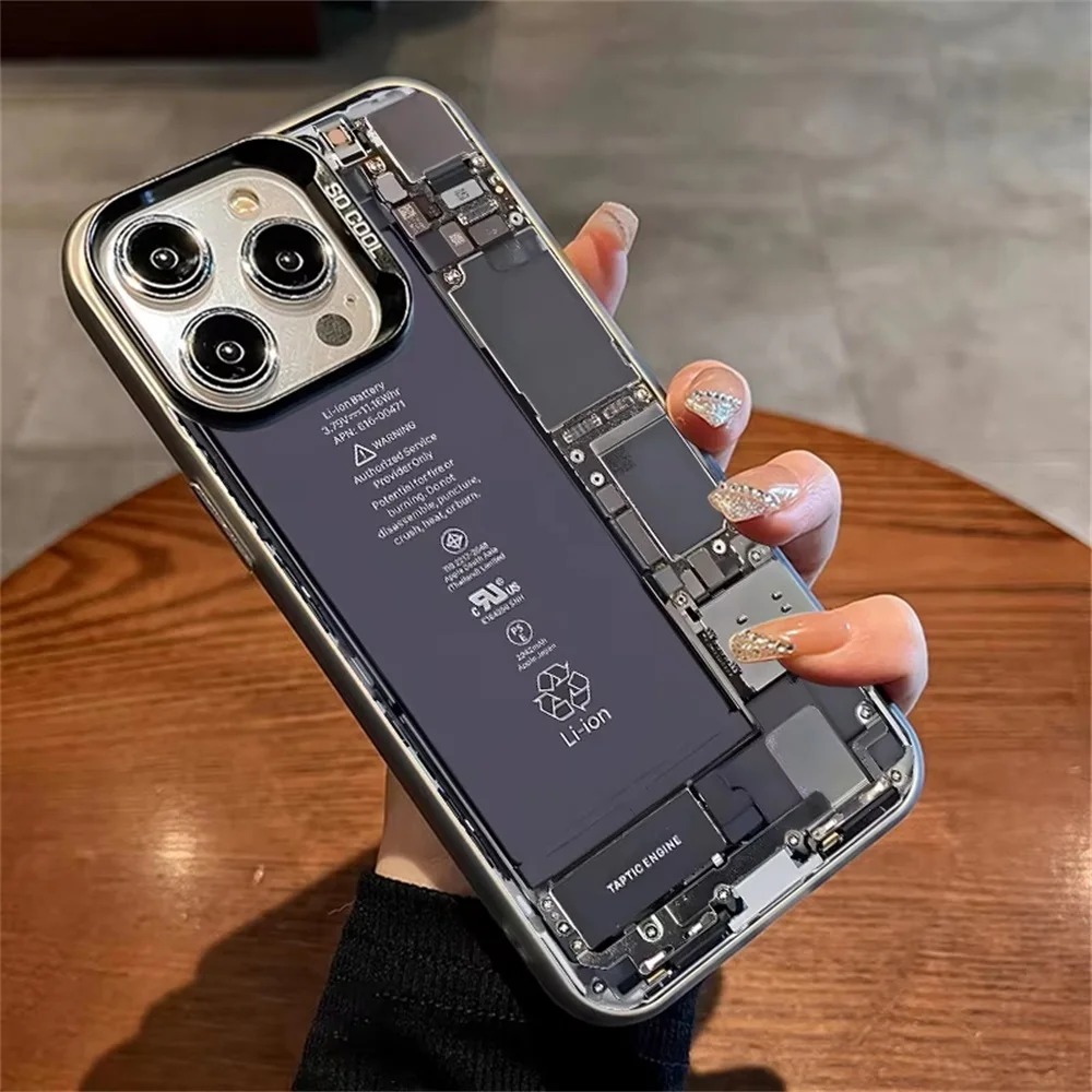 Circuit Board Pattern Electroplate Silver IMD Case For iPhone 16 13 11 12 14 15 Pro Max Lens Protect Plating Phone Back Cover
Circuit Board Pattern Electroplate Silver IMD Case For iPhone 16 13 11 12 14 15 Pro Max Lens Protect Plating Phone Back Cover