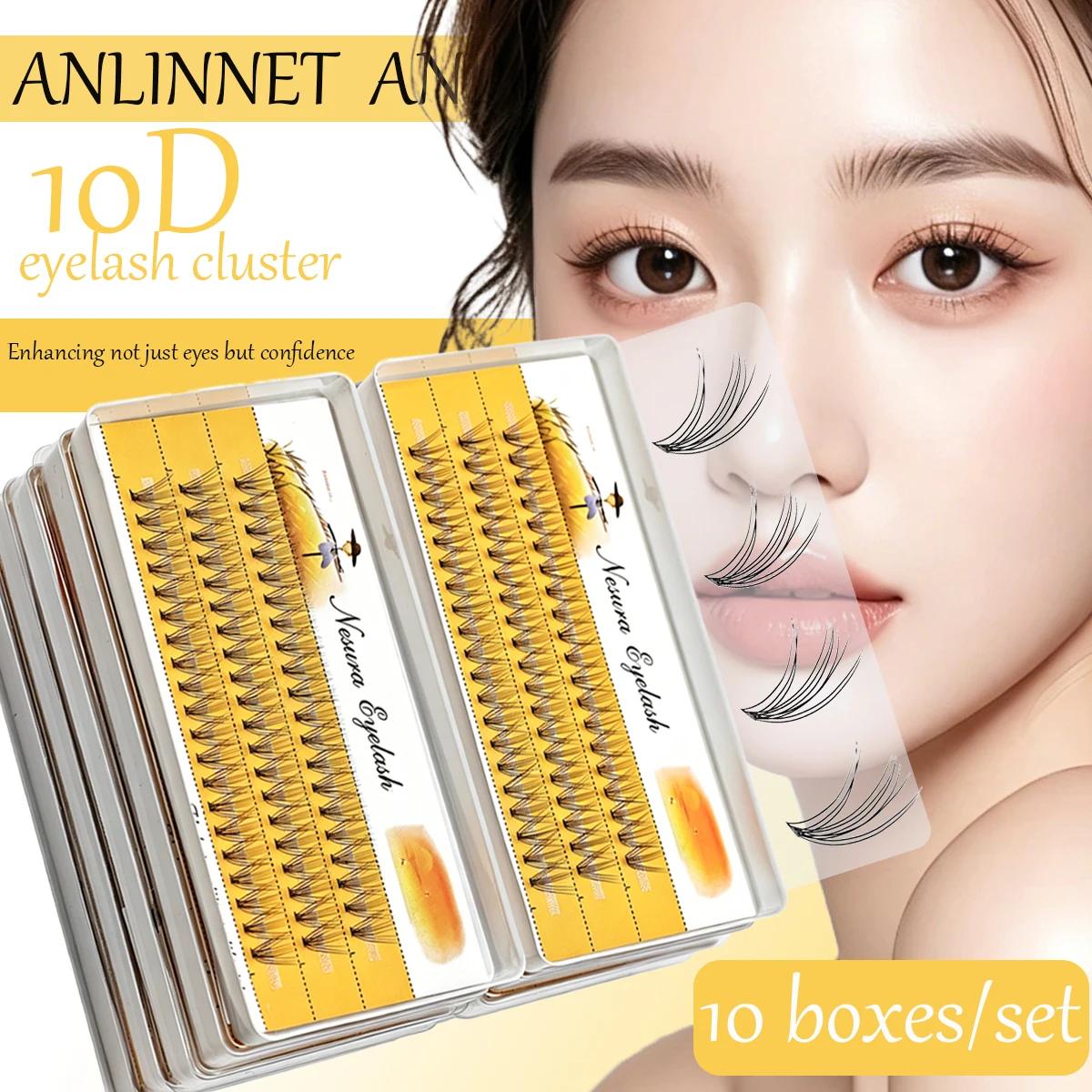 Lashes 10pcs/Lot Cluster lashes 3 Rows 10D/20D/30D/40D/50D Bundles Natural Style Individual Eyelashes Handmade Supplier
Lashes 10pcs/Lot Cluster lashes 3 Rows 10D/20D/30D/40D/50D Bundles Natural Style Individual Eyelashes Handmade Supplier